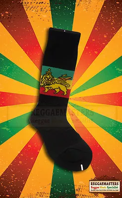 £6.49 • Buy Lion Of Judah Socks - Red Gold Green On Black Roots Rasta Reggae (21)