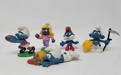  Vintage1979-1981 Schleich Smurfs  Mini Figures Figurines Hong Kong Lot Of 5 • $14.95