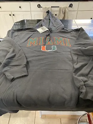 Mens Stadium Athletic Ncaa Miami Hurricanes Hoodie Dark Gray Xxl  Nwt • $31.49