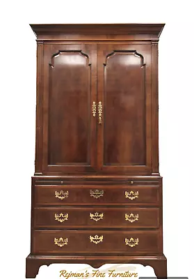 Henredon Aston Court Collection Georgian Banded Burled Armoire • $1379