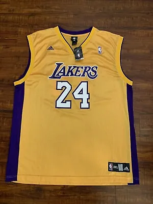 Adidas Kobe Bryant Los Angeles Lakers NBA Jersey #24 Yellow Size 2XL Men’s NWT • $205.51