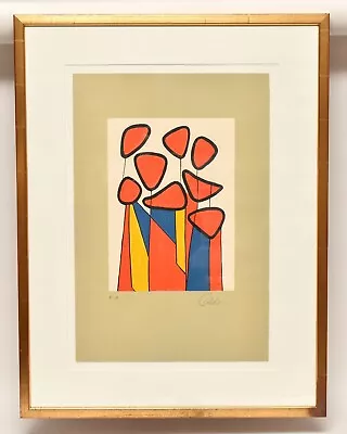 Alexander Calder Signed Edition Of The Artist Lithograph E.A. “Flowers” Framed • $1698.26