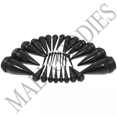 V024 Acrylic Black Stretchers Tapers Expander Ear Plugs 14G ~ 1  1.6mm ~ 25mm  • $7.95