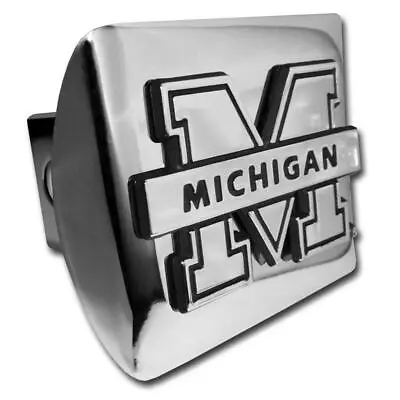 Michigan Wolverines Chrome Metal Hitch Cover [NEW] NCAA Trailer Cap Truck • $35.95