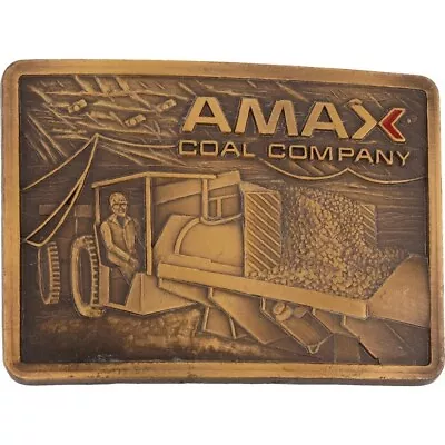 Amax Coal Company Dragline Shovel Crane Miner Mine Mining Vintage Belt Buckle • $35