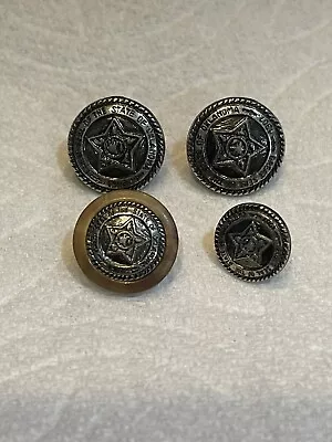 Lot Of 4 Vintage Military Button Great Seal Of The State Of Oklahoma 1907 • $29.75