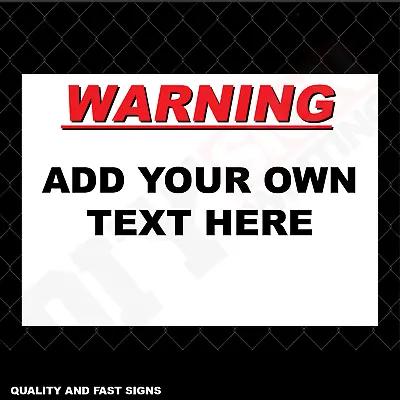 Make Your Own Text Sign Full Colour Sign Printed Heavy Duty 3997 • £5.04