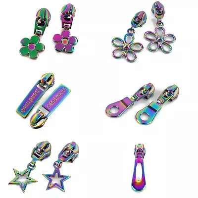 £2.65 • Buy Rainbow Zip Pull For Nylon Coil #5 Zipper - Sliders Pulls For No5 Zipper Repair 