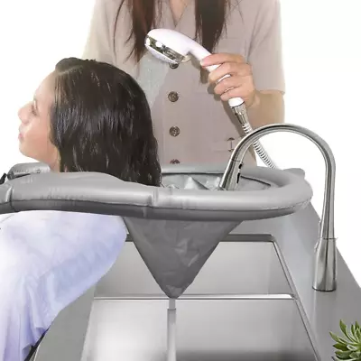 Portable Shampoo Bowl Inflatable Hair Washing Tray For Sink Home Salon Funnel • $41.56