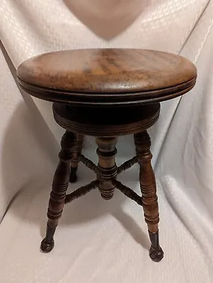 THE CHAS. PARKER CO MERIDEN CONN Swivel Piano Stool Glass Claw Footed Chair  • $79