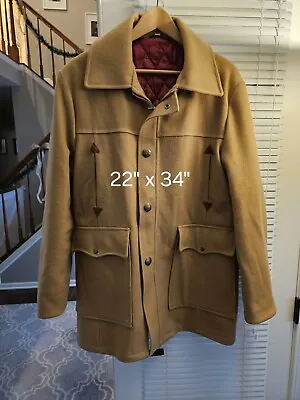 Vintage Toggle Jaccket Tan Brown Duffle Suede Elbows Coat Men's 40 Large  • $59.99