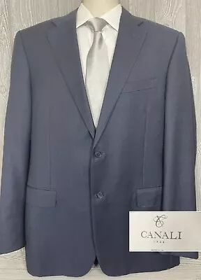 Recent Canali Navy Blue Plaid Wool Blazer 44 Long $3498 EUC (t11) • $80