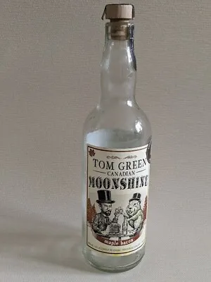 TOM GREEN CANADIAN MOONSHINE 750ml Empty Glass Bottle With Lid Use As A Decanter • $7.50