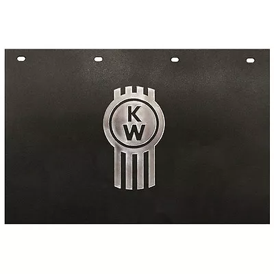 $69.99 • Buy Kenworth Motors 24  X 15  Black & Silver  KW  Poly Semi Truck Mud Flaps-Pair 