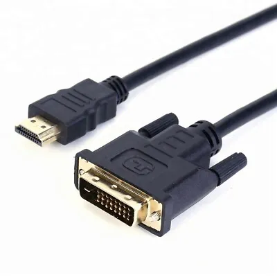 £2.89 • Buy 1.5m M DVI To HDMI Cable PC To Monitor DVI-D Laptop To TV Adapter Converter Lead