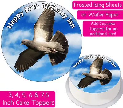 Pigeon Edible Wafer & Icing Personalised Cake Toppers Decor Birds Animals Racing • £4.50