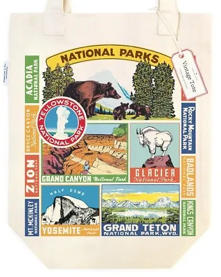 Cavallini & Co. National Parks Vintage Style Canvas Tote Bag • $21.95