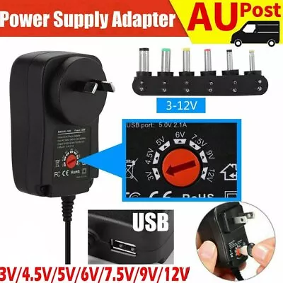 Universal AC/DC Power Charger Adapter Converter  3V/4.5V/5V/6V/7.5V/9V/12V AU • $18.99