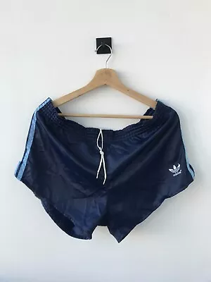 VINTAGE ADIDAS 1980's 1990's FOOTBALL SOCCER SHORTS MADE IN WEST GERMANY BLUE D6 • $50.95