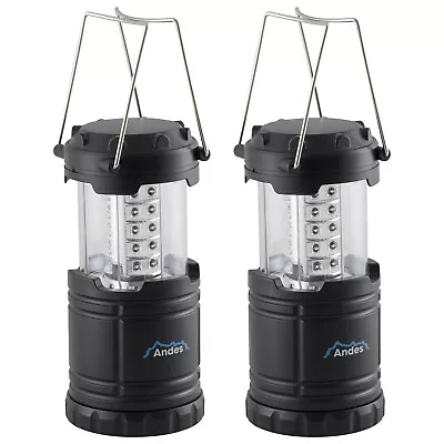 2 X Andes LED Collapsible Camping Tent Light Portable Fishing Lantern Lamp • £7.49