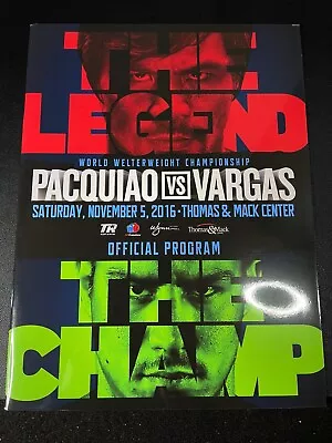 Manny Pacquiao Vs Jessie Vargas Nov 5 2016 Official Title Fight Program  • $0.99