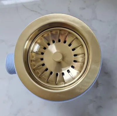 Bower Sink Strainer Waste 90mm Brushed Brass Kitchen Drainer Plug • £30