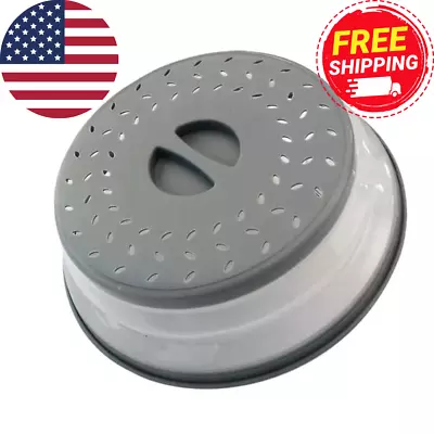 Microwave Food Cover Splatter Proof Vented Collapsible With Easy Grip Hand USA • $8.49