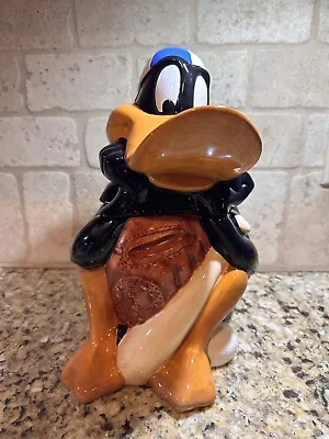 Vintage 1993 Warner Brothers Looney Tunes Daffy Duck Baseball Ceramic Cookie Jar • $30