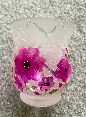 Yankee Candle Flower Crackle Glass Votive Holder • £7.50