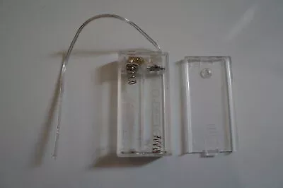 4pcs 2-AA Battery Holder Case Box Transparent With Wire Leads & ON/OFF Switch • $6.99