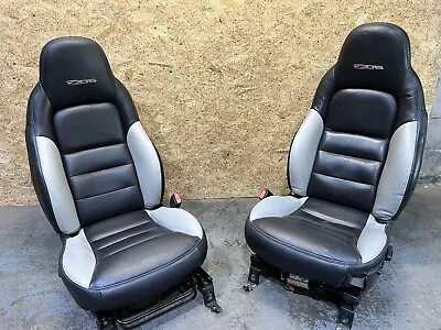 OEM 06-12 Corvette C6 Z06 Seats Pair Leather Driver Passenger Black Two Tone • $1250