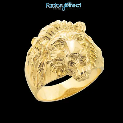 $496.79 • Buy Large Men's Gold Lion Head Ring 10k 14k