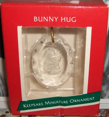 Bunny Hug`1989`Miniature-Acrylic EtchedHallmark Christmas Tree Ornament- SALE • $6.50