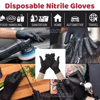 1000THICK Disposable Nitrile Gloves Rubber Blend Powder Free Industrial Mechanic • $17.89