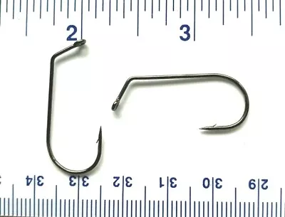 100 VMC 6148 6148BN Black Nickel 60 Degree Bend Power Gap Jig Fish Hooks Size 2 • $11.49