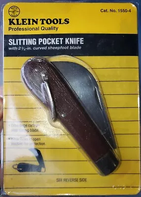 New Klein Tools 1550-44 2-5/8  Sheepfoot Splitting Blade Pocket Knife • $19.99