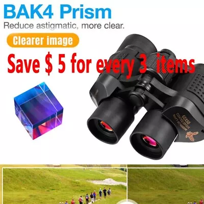 German Military 60X60 HD Night Vision Binoculars Outdoor Hunting Telescope &Case • $25.59