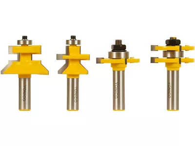 Flooring 4 Bit Tongue And Groove Router Bit Set - 1/2  Shank - Yonico 15423 • $67.95