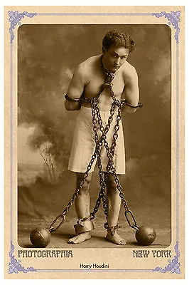 HARRY HOUDINI Master Showman Magician Photograph A+ Cabinet Card • $7.99