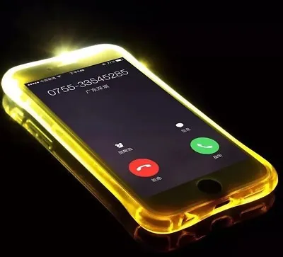 LED Flash Light Up Incoming Call Luminous Phone Case Cover For X XR Max 11 8 7 6 • £3.79
