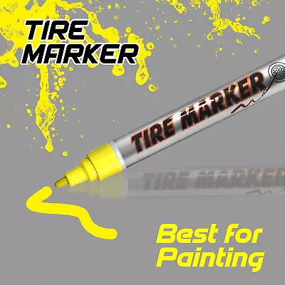 YELLOW Tire Pen Tyre Marker Permanent Paint Car Motorcycle Motorcross • $13.31