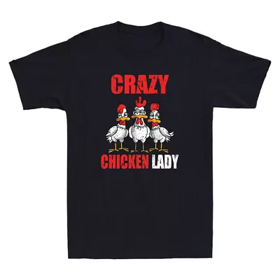 Crazy Chicken Lady Funny Chicken Lovers Farmer Gift Vintage Short Sleeve T-Shirt • $28.59