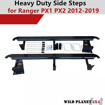 Heavy Duty Black Side Steps Fit Ford Ranger PX 123 2012-2022 Dual Cab • $529.95