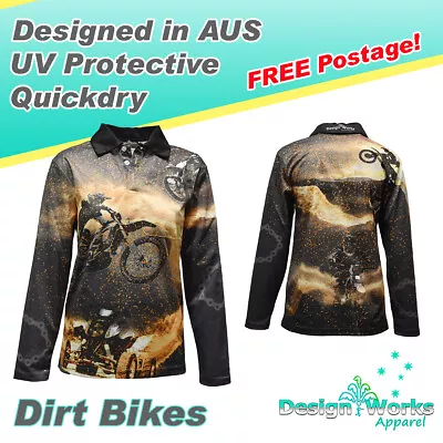 Dirt Bikes UV Protective Quickdry Fishing Shirt - Mens Ladies Kids Unisex. • $59.95