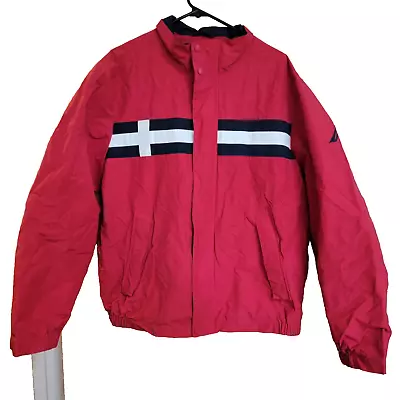 Y2K Nautica Red Windbreaker Jacket - Size L - Vintage Essential • $25