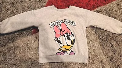 Girls Grey Disney Daisy Duck Jumper Primark Age 5-6 Years *Great Condition* • £1.99