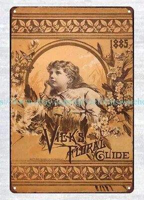 Poster Wall Art 1885 Philadelphia PA Vick's Floral Guide Metal Tin Sign • $18.89