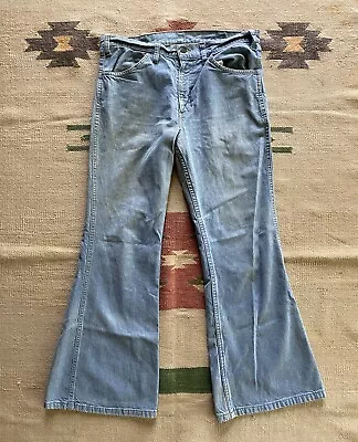 Vintage 70s Levi’s Orange Tab Hippie 687 Big Bell Bottom Jeans Talon Zip 32x31 • $100