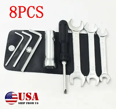 8Pcs Universal Motorcycle Spark Plug Spanner Wrench Socket Repair Tool Kit Metal • $15.03