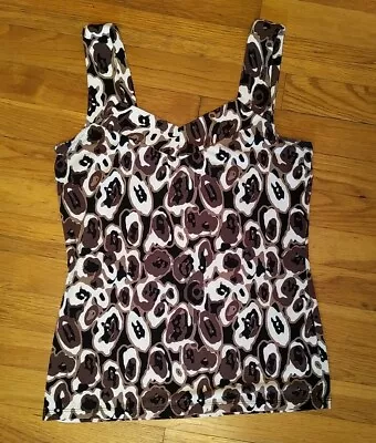 Women's Merona X-Small Brown And White Animal Print Tank Top • $10.99